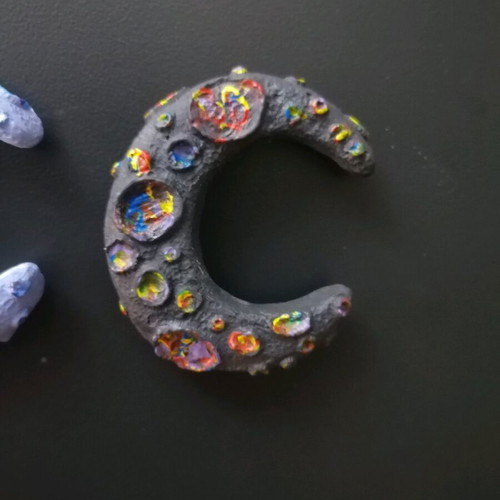 Handmade moon magnets new, painted with acrylics
