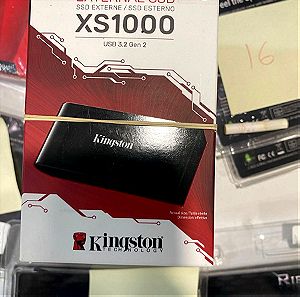 Kingston XS1000 USB-C Εξωτερικός SSD 1TB 1.8" Μαύρο σφραγισμένο