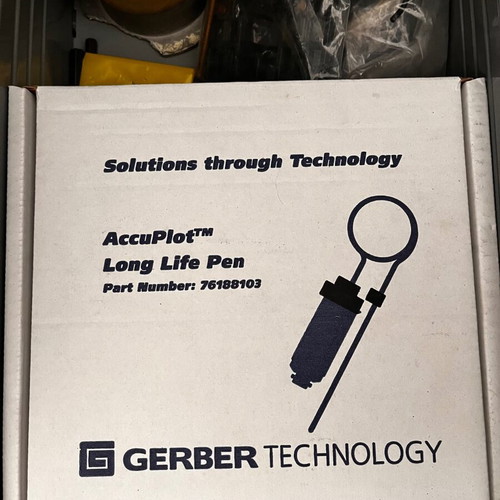 Gerber AccuPlot 300 plotter table used with ink bottles and accessories