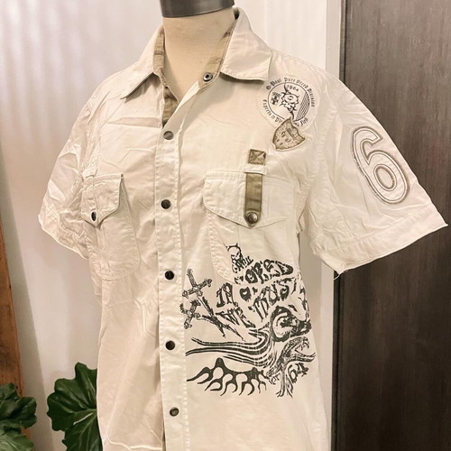 G-Paul Vintage Short Sleeve Sons of Sin Shirt like new, black and white