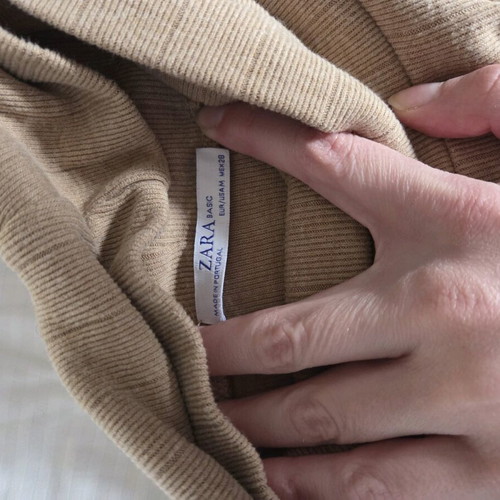 Zara camel knit oversized turtleneck top like new, beige
