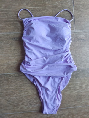 Zara swimsuit one-piece lilac high leg small, like new