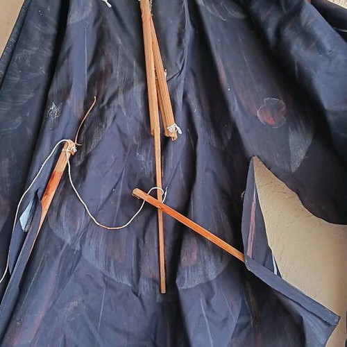 Indonesian fabric kite in eagle shape used