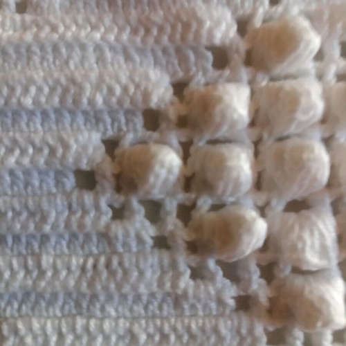 Handmade cotton blanket semi-double 140x180 with crochet stitch like new