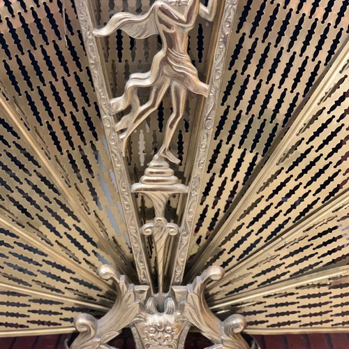 Art Deco Vintage Brass Fireplace Screen new