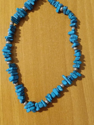 Necklace with turquoise stones from howlite and 925 silver like new