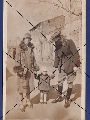 Old photo of Didymoteicho with uniformed officer, used