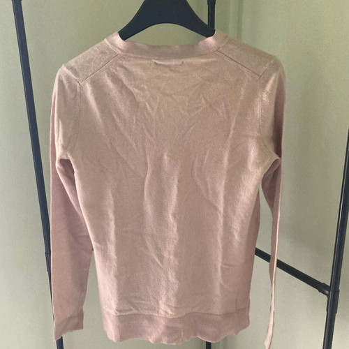 Massimo Dutti V-Neck Wool Sweater, Nude Pink-Beige, XS