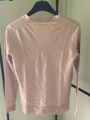 Massimo Dutti V-Neck Wool Sweater, Nude Pink-Beige, XS