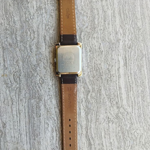 Lorus Tank women's watch like new, white and brown leather strap