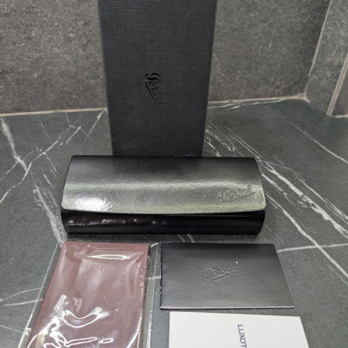 Persol sunglasses case new black with card and box