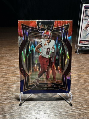 Mike Sainristil 2024 Panini Select Concourse Red & Blue Prizm Shock #76 Commanders Card new