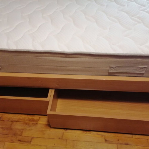 Bed set with new Comfort Strom Luxuri mattress and storage drawers