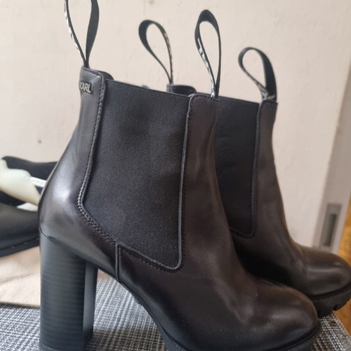 Karl Lagerfeld ankle boots like new, genuine leather, size 37, black
