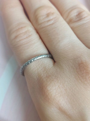 Stainless steel ring like new, silver with unique design