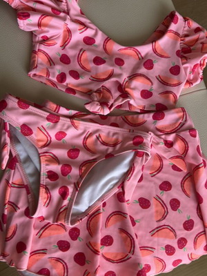 Snapperrock bikini set with skirt for girl, like new, size 5-6 years