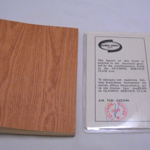 Olympic Service Club 1968 discount system booklet used with membership card