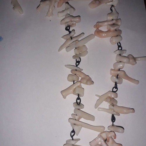 Vintage coral necklace used with silver