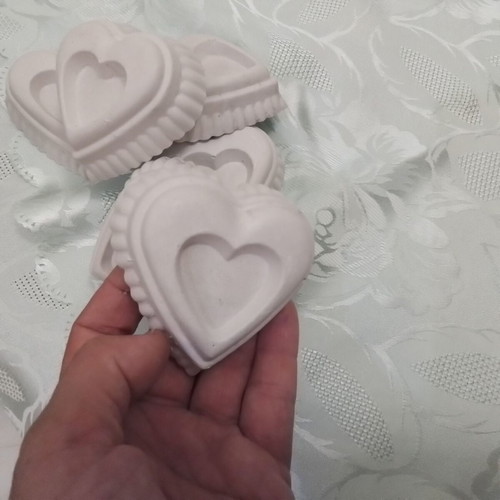 Gypsum hearts 7cm for crafts and wedding favors, pack of 50