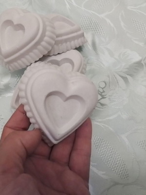 Gypsum hearts 7cm for crafts and wedding favors, pack of 50