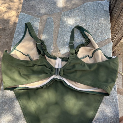 Sun Light bikini swimsuit olive green for large bust new