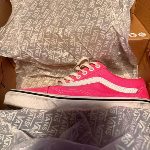 Vans Old Skool sneakers like new, neon pink and white, size 40.5