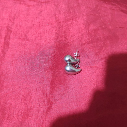 Drops Small earrings made of steel like new, silver color