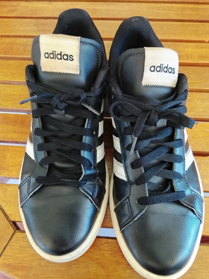 Adidas Grand Court Base Beyond sneakers used, black white, size 42.5