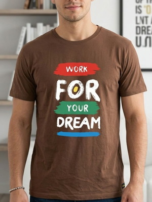 Battery men's brown T-shirt Work For Your Dream size 2XL like new