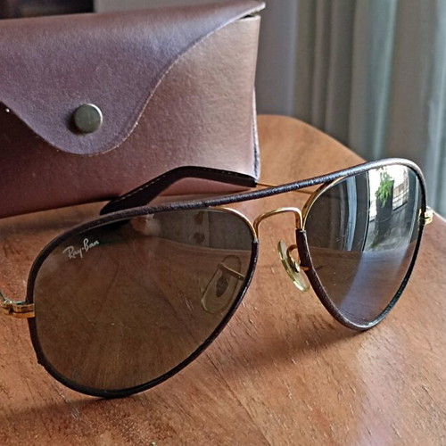 Ray-Ban Bausch & Lomb 5814 used sunglasses with leather frame