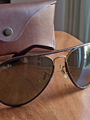 Ray-Ban Bausch & Lomb 5814 used sunglasses with leather frame