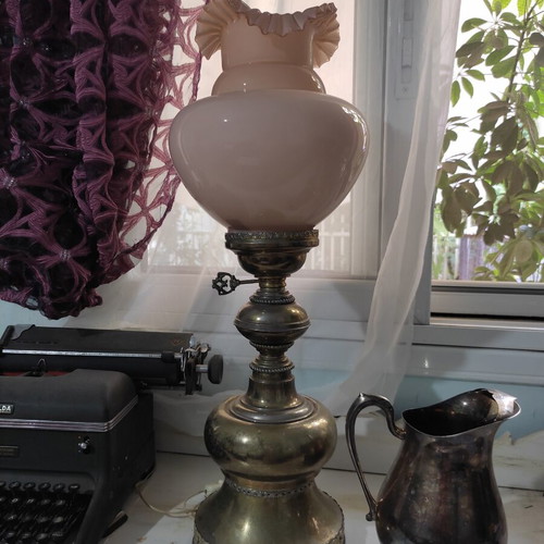 Vintage silver-plated table lamp from 1960 like new
