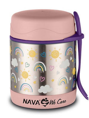 We Care insulated kids food container 350ml Nava new, pink
