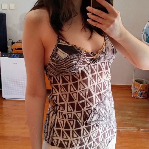 Halter top A.L.E. like new, 100% cotton, brown multicolor, XS
