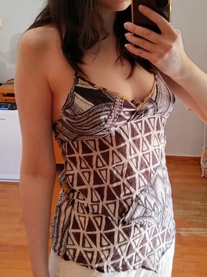 Halter top A.L.E. like new, 100% cotton, brown multicolor, XS