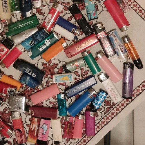 Lighters used, collection of 484 pieces