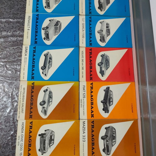 Retro car repair book collection