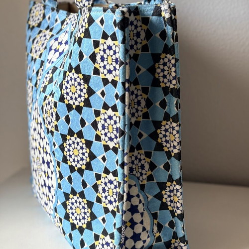 Boho Chic Velvet Shoulder Bag new, blue and turquoise