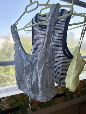 Bershka & Pull&Bear Set of 3 Cotton Summer Crop Tops Size M like new