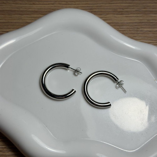 Stainless steel earrings new, silver color