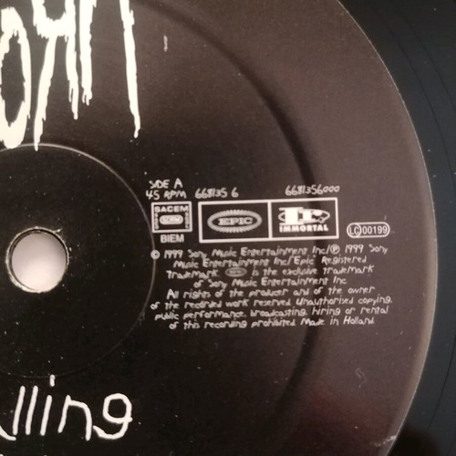 KORN Falling away from me 12'' vinyl used, 45 rpm 1999