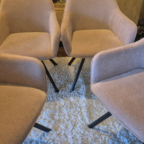 Dining chairs used, pack of 4, pink fabric