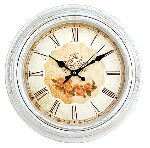 Ρολόι Τοίχου Διακοσμητικό Vintage Χρυσό Brushed Λευκό 30cm