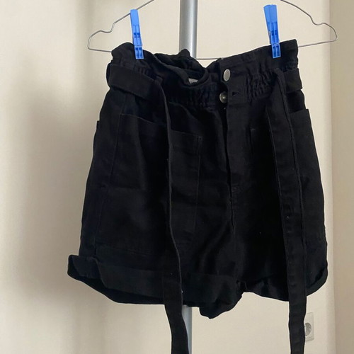 Black High-Waisted Paperbag Shorts Pink Woman XS like new