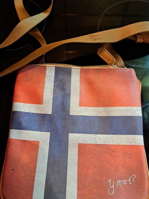 Y Not? crossbody bag with flag design used, multicolor