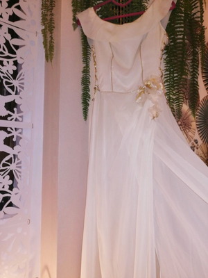 Μάξι φόρεμα L νούμερο μεταχειρισμένο, λευκό