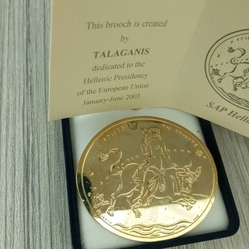 Talaganis brooch The Return of Europe, gold-plated collectible