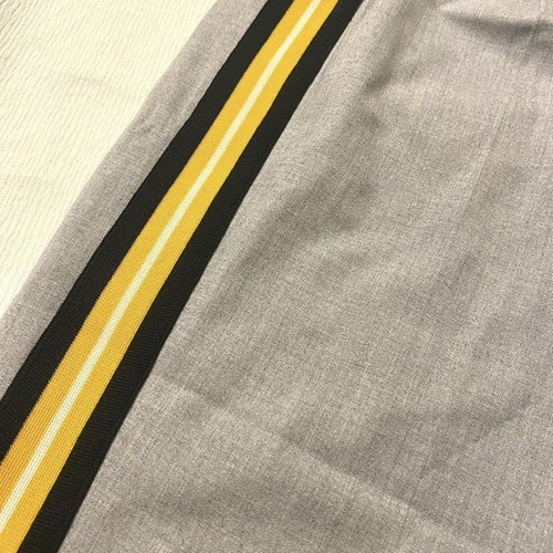 Bershka gray fabric pants with yellow side stripe like new, size S