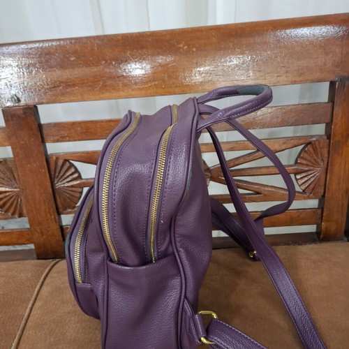 Versace19v69 purple backpack used, medium to large size, 3 front pockets