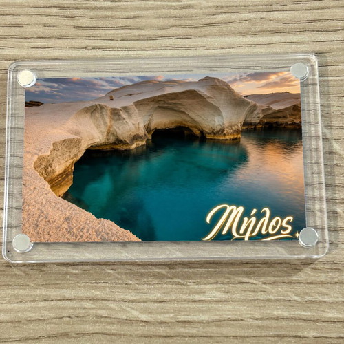 Acrylic fridge magnet 6x9cm – Milos, Greek summer collection